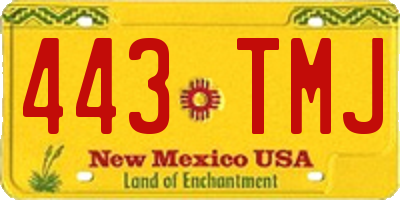 NM license plate 443TMJ