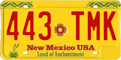 NM license plate 443TMK