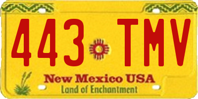 NM license plate 443TMV