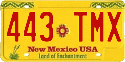 NM license plate 443TMX