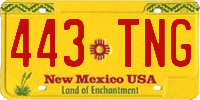 NM license plate 443TNG