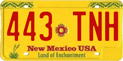NM license plate 443TNH