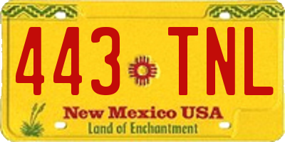 NM license plate 443TNL