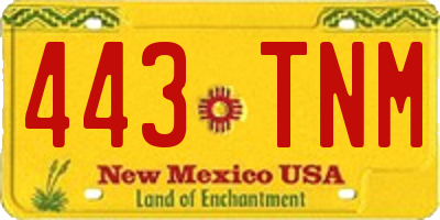 NM license plate 443TNM