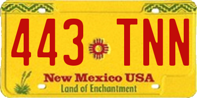 NM license plate 443TNN
