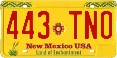 NM license plate 443TNO