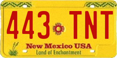 NM license plate 443TNT