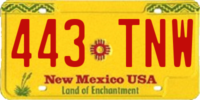 NM license plate 443TNW