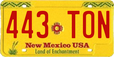 NM license plate 443TON