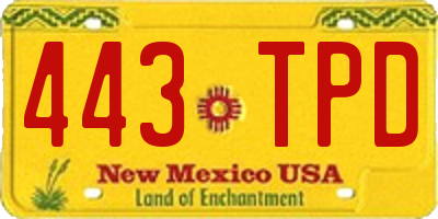 NM license plate 443TPD