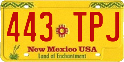 NM license plate 443TPJ