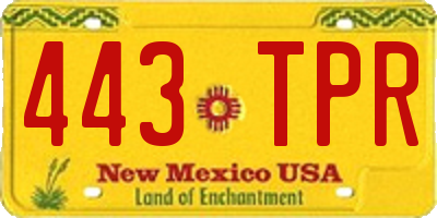NM license plate 443TPR