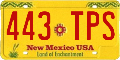 NM license plate 443TPS