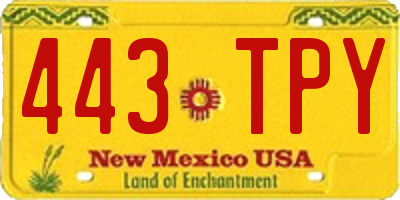NM license plate 443TPY