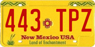 NM license plate 443TPZ