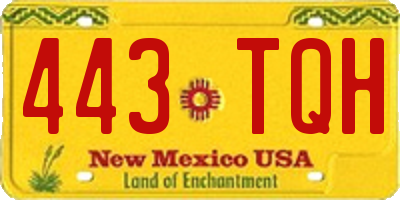 NM license plate 443TQH