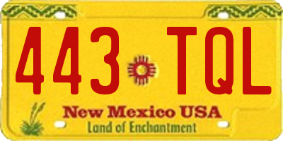 NM license plate 443TQL