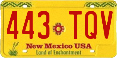 NM license plate 443TQV