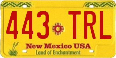 NM license plate 443TRL