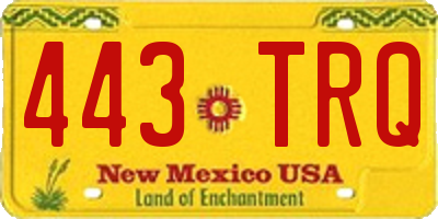 NM license plate 443TRQ