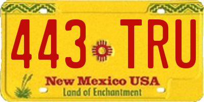NM license plate 443TRU