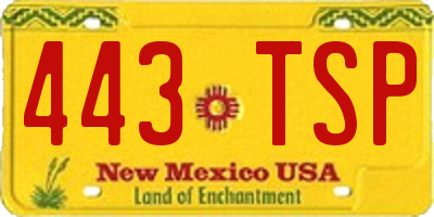 NM license plate 443TSP