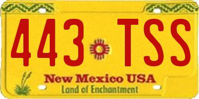 NM license plate 443TSS