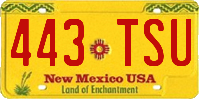 NM license plate 443TSU