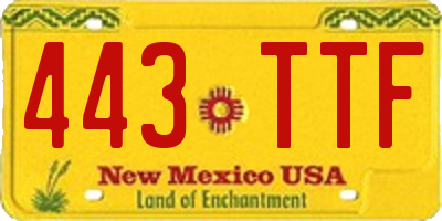 NM license plate 443TTF