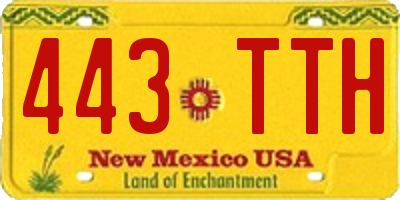NM license plate 443TTH