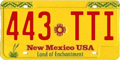 NM license plate 443TTI