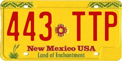 NM license plate 443TTP