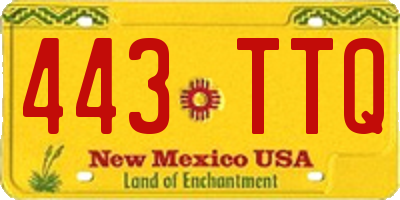 NM license plate 443TTQ