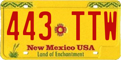 NM license plate 443TTW