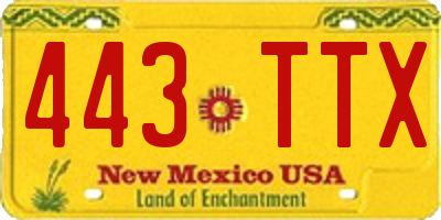 NM license plate 443TTX