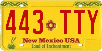 NM license plate 443TTY