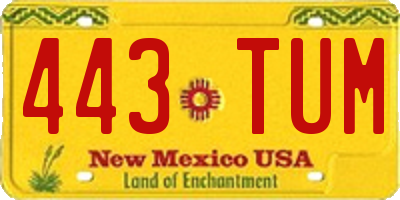 NM license plate 443TUM