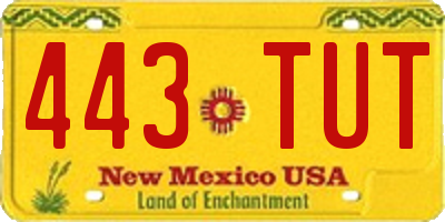 NM license plate 443TUT