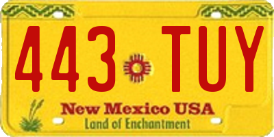 NM license plate 443TUY