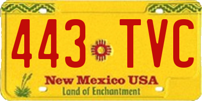 NM license plate 443TVC