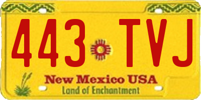NM license plate 443TVJ