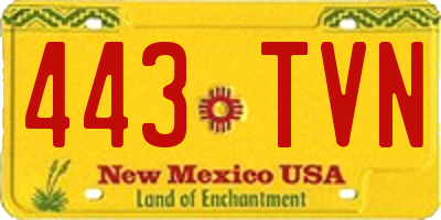 NM license plate 443TVN