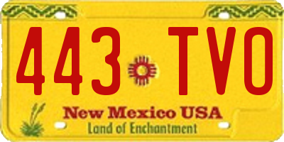 NM license plate 443TVO