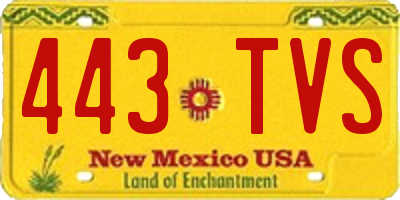 NM license plate 443TVS