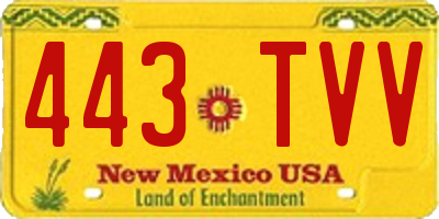 NM license plate 443TVV