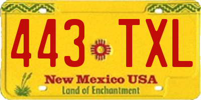 NM license plate 443TXL