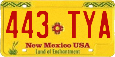 NM license plate 443TYA