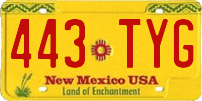 NM license plate 443TYG
