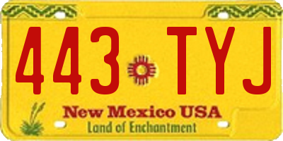 NM license plate 443TYJ