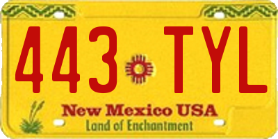NM license plate 443TYL